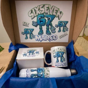 Pack Regalo Personalizado Six Seven (67) | Caja, Taza y Botella