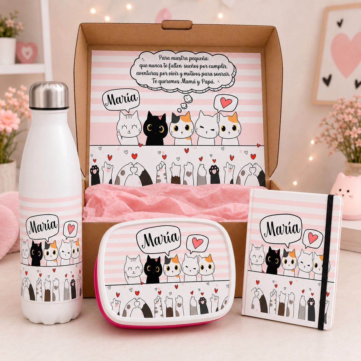 Pack Vuelta al Cole Personalizado de Gatitos Kawaii - Imagen 2