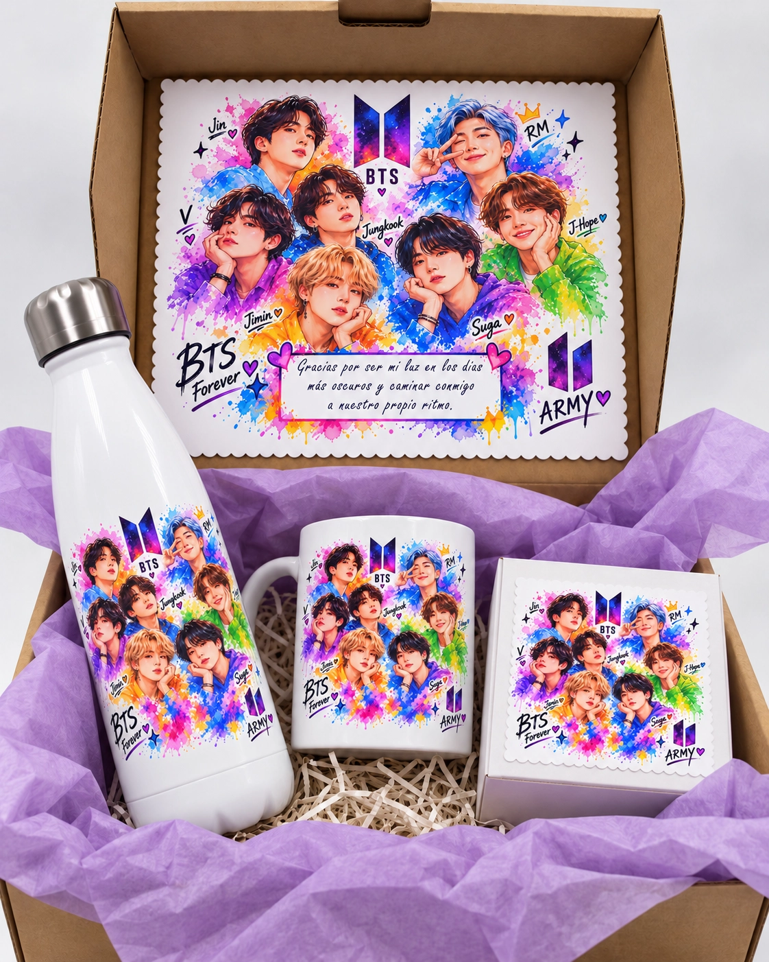 Pack regalo BTS personalizado | Botella + taza 29,99 € - Imagen 2