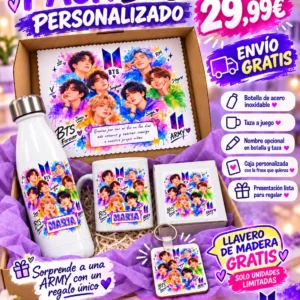 Pack regalo BTS personalizado | Botella + taza 29,99 €